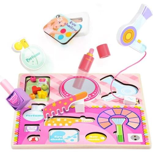 3 Styles Girls Makeup Set Toy Wooden Cosmetics Toy Baby Pretend Play Simulation Beauty Fashion Toy For Kids Gifts