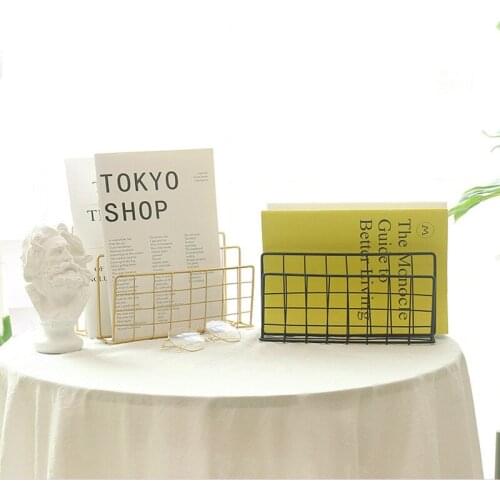 4 Layers Table Storage Nordic Iron Stripe Table Rack Magazine Book Sundries Storage Rack Home Decoration Geometrical Line Rack
