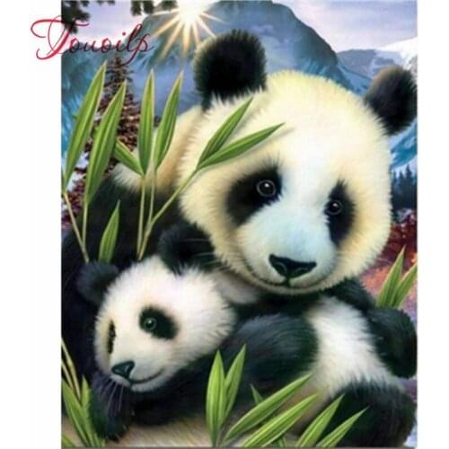 5D Diamond Painting Cross-Stitch Kit Panda Embroidery Colorful Hobby