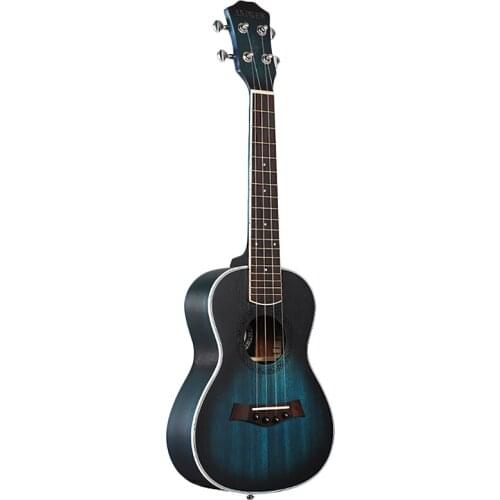 Andrew Ukulele Concert Ukulele 23 Inch 4 Strings Guitar Hawaiian Mahogany Blue Uke Stringed Instrument