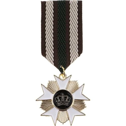 Crown Geometric Medal Pendant Badge Fabric Costume Uniform Brooch Pin for Women Men Suit Decor Military Uniform Medal Brooch Pin