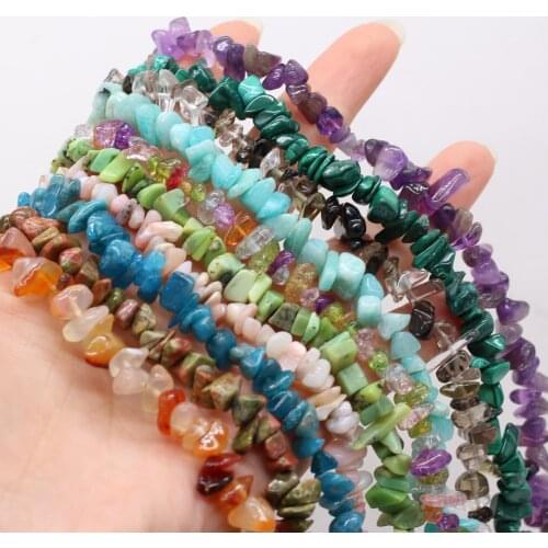 Beads Dark Amazonite Unakite Blue Pyroxene Smoky Quartz Gravel Beaded for Jewelry Making DIY Necklace Bracelet Accessories 5-8mm