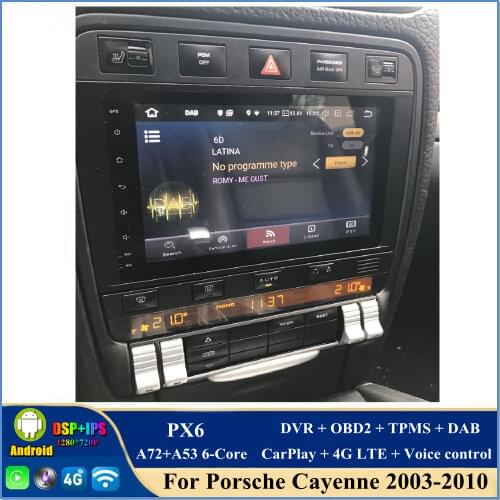 CarPlay DSP PX6 4gb+64gb Android 10 Car Radio DVD GPS Bluetooth WIFI for Porsche Cayenne 2003 2004 2005 2006 2007 2008 2009 2010