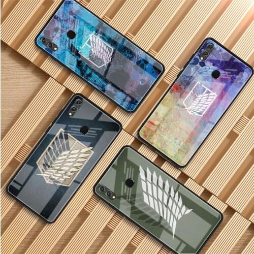 Anime attack on Titan Tempered Glass Phone Case For Huawei P20 P30 P40 P40 Lite Pro Psmart Mate 20 30 Cover Shell