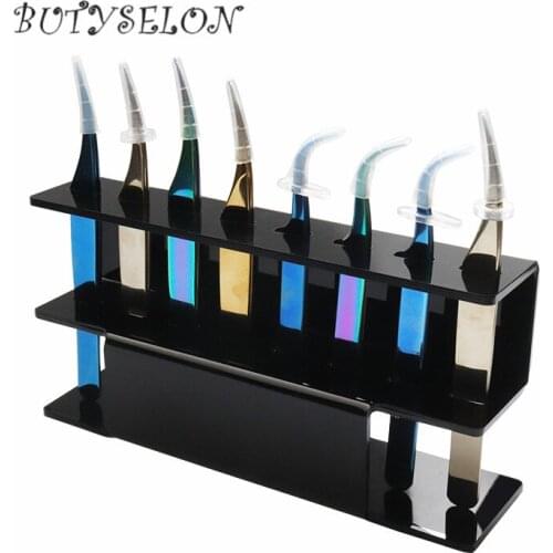 Tweezers Storage Holder For Eyelashes Extension Acrylic Tweezers Scissor Storage Rack Holder Stand Beauty Makeup Tool