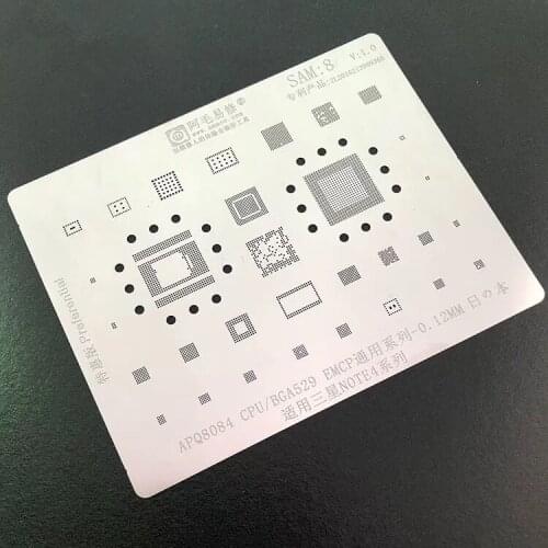 For Samsung Note4 CPU RAM Baseband eMMC Wifi Touch Power IC BGA Stencil APQ8084 BGA529 EMCP Reballing Tin Plant Net Solder SAM8