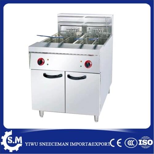 56L Electric Vertical single cylinder double screen electric fryer commercial stainless steel deep fryer machine
