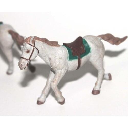 Simulation Of The New Special Price Die-cast PVC Farm Animal Model Toy Scene Furnishings With A Saddle Gray War Horse Toys