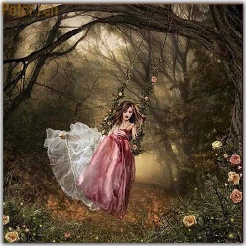 Peter ren Diamond painting cross stitch Crafts Beauty swing forest DIY Full round or square diamond mosaic embroidery home decor