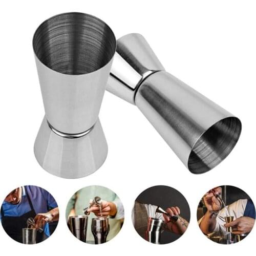 25/50ml Stainless Steel Cocktail Shaker Measure Cup Dual Shot Drink Spirit Measure Jigger Kitchen Gadget Double Spirit Bartender