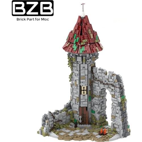 BZB MOC 50724 Creative City Medieval Wizard Tower Castle Building Block Model Home Decoration Kids Brain Game DIY Toys Best Gift
