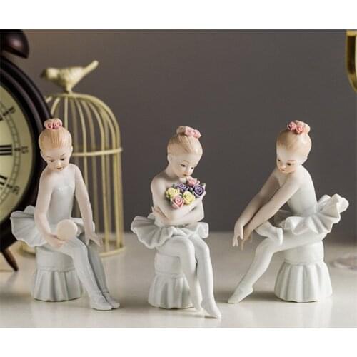 EUROPEAN CREATIVE BALLET DANCER GIRLS ART SCULPTURE JANE FIGURE FIGURINE CERAMICS CRAFTS DECORATIONS FOR HOME WEDDING GIFT R3574