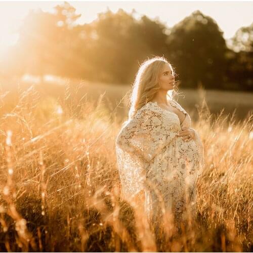 Don&Judy Maternity Dresses for Baby Showers Long Sleeve Pregnant Women Maxi Gown Dress Sexy V Neck Pregnancy Dress Photo Shoot