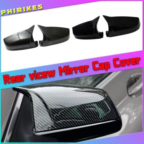 Black color Mirror Covers Left Right Side Rearview Mirror Cover Cap For BMW 5 Series E60 LCI 2008-2010