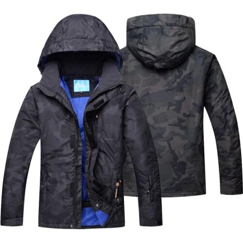 Winter Camouflage Ski Jacket Men Waterproof Breathable Snowboard Jacket Male Winter Thick Coat Mens Hiking Cycling Jacket