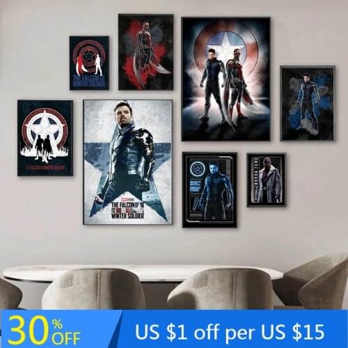 Marvel The Falcon and the Winter Soldier Canvas Painting Superheros Posters and Print for Living Room Decoration Cuadros Decor