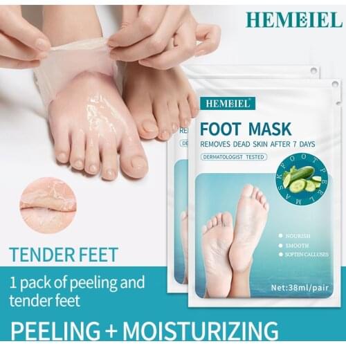 HEMEIEL Foot Mask Peeling for Legs Feet Mask Scrub Anti Crack Heel Exfoliating Socks for Pedicure Remove Skin Foot Patch