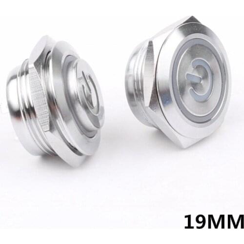 19mm metal button switch with light 3V12V24V micro-stroke ultra-short self-reset waterproof key switch