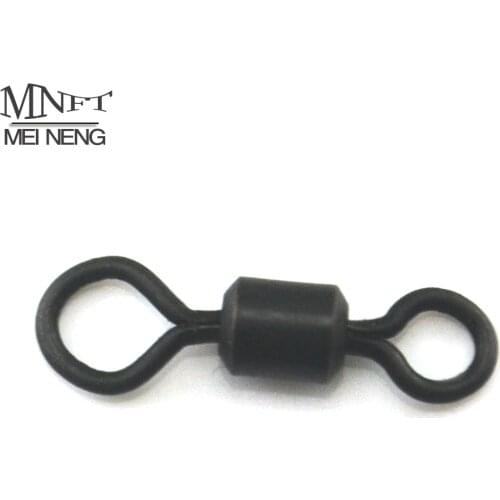 MNFT 1 Bag #4-S Carp Fishing Large Eye Rolling Swivels Matt Black Color Fits Safety Lead Clips Heli Rig Carp Terminal Tackle