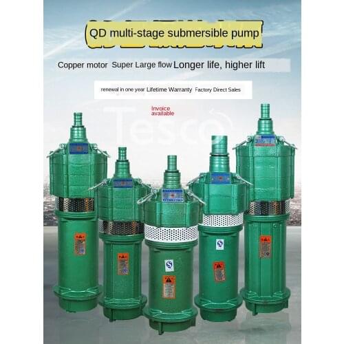 QD multistage submersible pump 220V single-phase high lift deep well pumping 380V three-phase agricultural irrigation