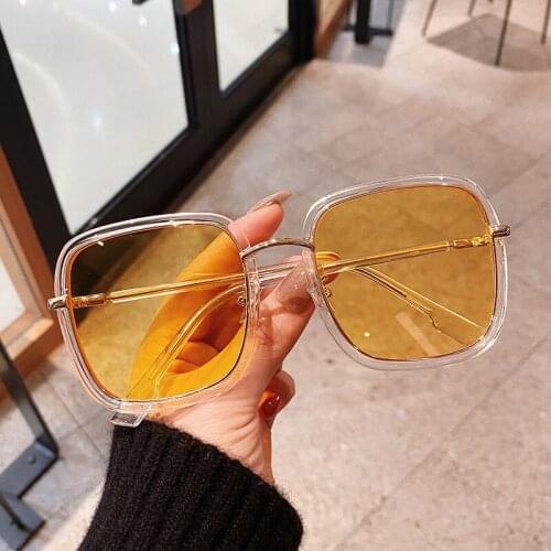 Fashion Modern Square Sunglasses Women Gradient Blue Shades Female Vintage Brand Design Oversized Sun Glasses Men Oculos De Sol