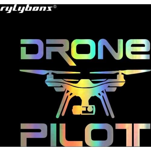 Rylybons 14.6CM*11.9CM Car Sticker UAV Drone Fun Car Stickes Vinyl Decals Car Sticker Decoration Door Body Window Stickers