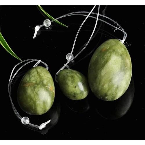 3pcs/set Green Quartz Yoni Jade Women Kegel Exerciser Jade Massager Vaginal Muscles Tightening Ball Crystal Kegel b0153