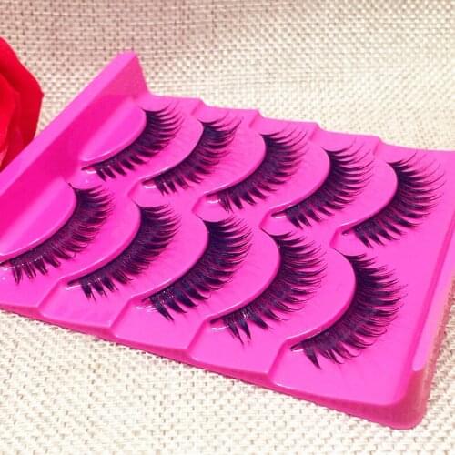 New package 5 pair Long Thick Black Crisscross False Eyelashes Fake Eye Lashes Make up free shipping