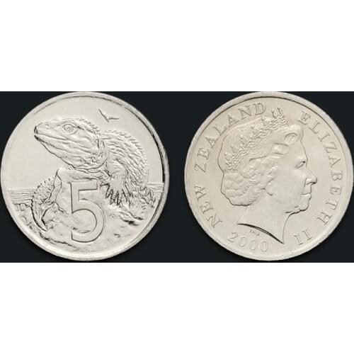 New Zealand 5 cent 2000 Genuine Original Coins 100% Real Issuing Collection Coins Unc