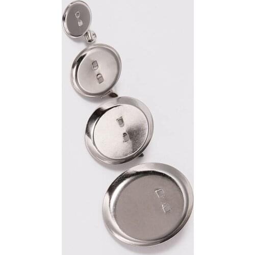 50pcs/lot 15-30mm Base Cabochon Blank Trays Handmake Ring Brooch Pins Cabochon Base Setting For DIY Jewelry Making Supplie