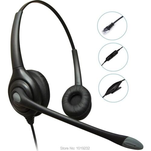 RJ9 plug headphone Anti-NoiseTelephone headset call center headset QD cord Volume +Mute or 3.5mm plug,or 2.5mm plug headset
