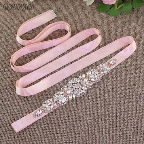 Luxury Handmade Belt Rhinestone Women Belt Bridal Wedding Belts Flower Satin Wedding Dress Ribbon Belt For Bridesmaid Women