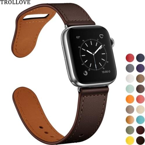 Genuine Leather Loop Band For Apple Watch 38MM 42MM Series 3 2 1 Replacement Strap for iwatch 4 40MM 44MM NEW Watchband Bracelet
