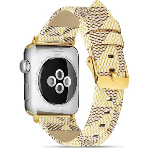 Fashion Leather Strap for Apple Watch White Grid Bands 38mm 40mm 42mm 44mm for IWatch SE Classic Wristband Series 6 5 4 3 2 1
