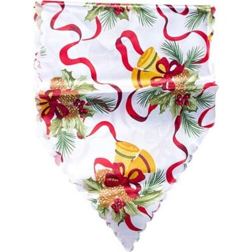 1PCS Christmas Table Runner Christmas Decoration European Embroidered Tapestry Tablecloth For Table Decoration Wedding 2020