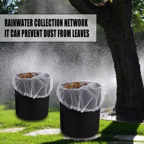 Rain Barrel Screen Outdoor Dust-Proof Rainwater Collection Mesh Cover with Drawstring for Garden Park
