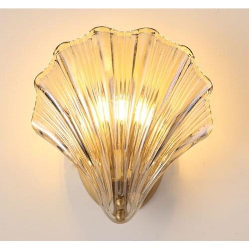 Glass wall lamp bedroom bedside lamp personality American living room simple bedroom study corridor light luxury lamp