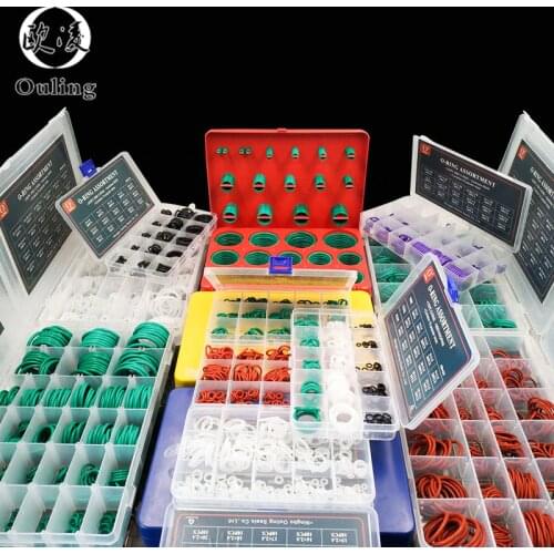 O Rings Rubber/Silicone O Ring Seal VMQ NBR FKM Sealing O-rings Nitrile Washer Rubber oring set Assortment Kit Set Box Ring