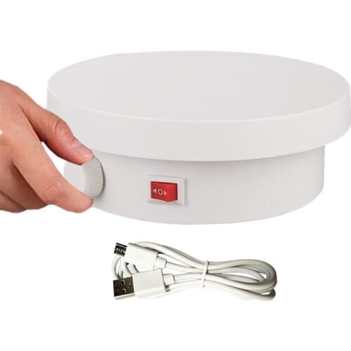 USB Knob Electric Speed Regulation 360° Photography Rotating Turntable Product Display Stand Video Vlog Shooting Props Turntable