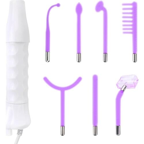 7 In 1 Tube High Frequency Facial Machine Spot Acne Remove Face Body Skin Electrode Glass Tube Electrotherapy Beauty Devices