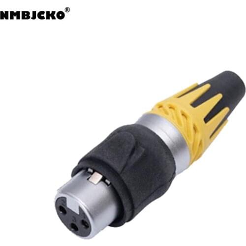 High quality new 10pcs/lot 3 Pin Pole XLR female Connector for Audio Cable Mic Microphone Silver with water-proof