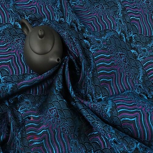 100cmx75cm top qualityJapanese blue Wind style jacquard tapestry satin jacquard fabric fashion fabric DIY clothing