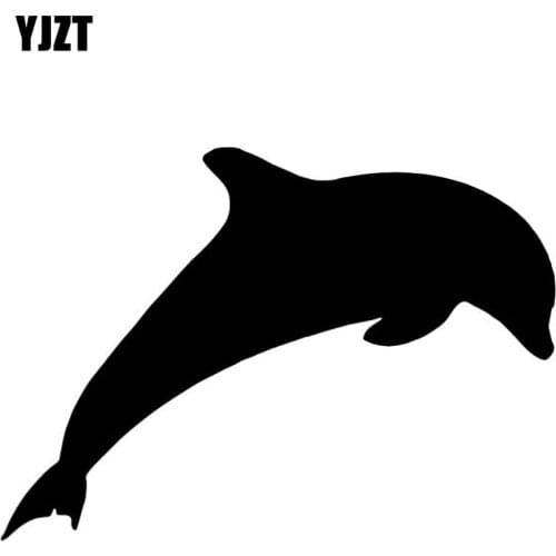 YJZT 15.5CM*11CM Dolphin Pattern Car Trunk Car Sticker Vinyl Decal Accessories Black/Silver C4-2250