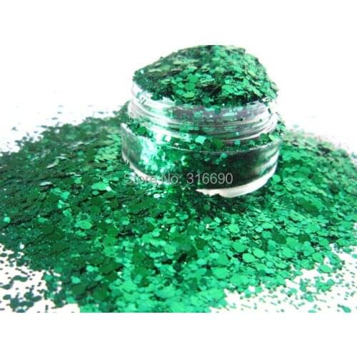 Green Solvent Resistant Glitter Mix Glitter Blend for Nail Polish Frankening Scrapbooking