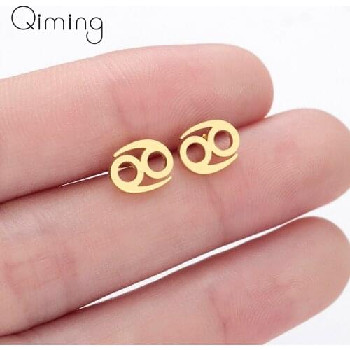 12 Constellations Cancer Earrings Ladies Party Gift Elegant Trendy Wholesale Woman Earring Gift Stainless Steel Jewelry Women