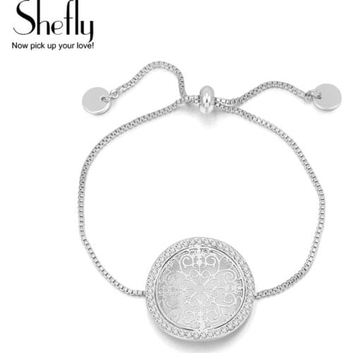 Shefly High Quality Bracelet & Bangle For Women Captivate Bar Slider Brilliant CZ Rose Gold Color Jewelry Pulseira Feminina