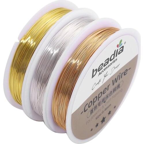 1Roll 0.3/0.4/0.5/0.6/0.8mm Copper Wire Jewelry Cord String Colorfast Beading Wire DIY Metal Thread For Jewelry Making Finding