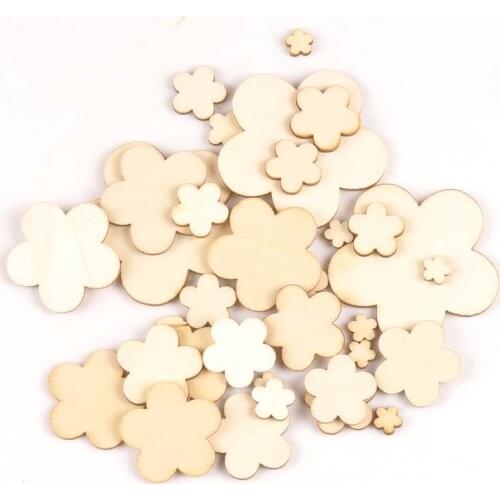 10-80mm mixed Flower pattern Wood DIY Craft Scrapbooking handicrafts Handmade ornaments Accessory Decoration MT1962
