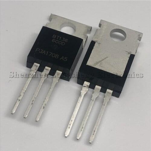 10PCS/LOT NEW BT136-600D TO-220AB Triac/thyristor 600V/4A In Stock