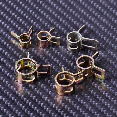 CITALL 10PCS Spring Band Clip Vacuum Fuel Hose Line Silicone Pipe Tube Band Clamps Fastener for Harley Honda Bobber Suzuki ATV